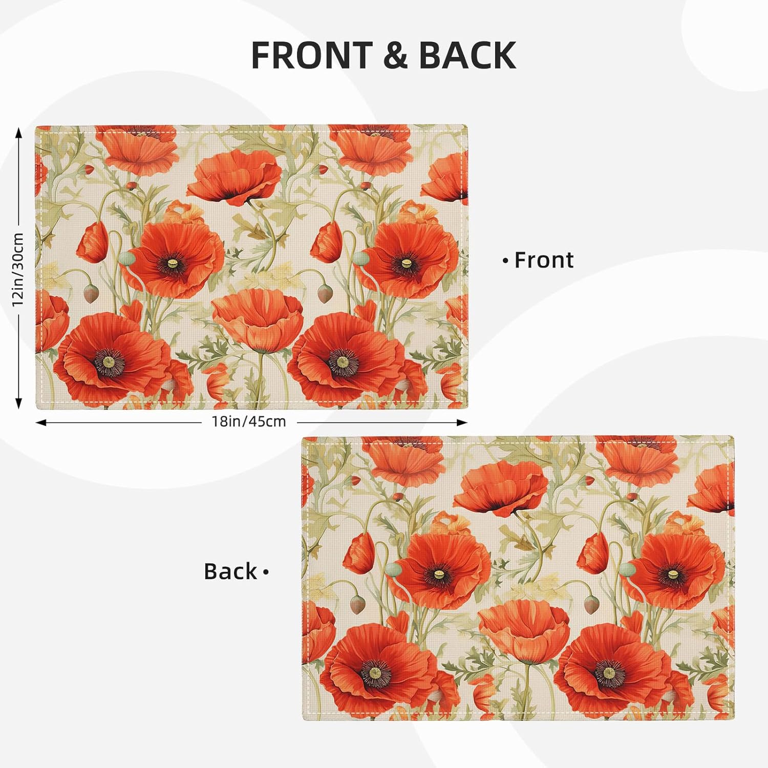 Botanical Flower Placemats Set of 4 Butterfly Plants Floral Botanic Plants Flower Leaves Placemats Rustic Floral Waterproof Washable Table Placemats for Dining Kitchen Decoration 4 PCS